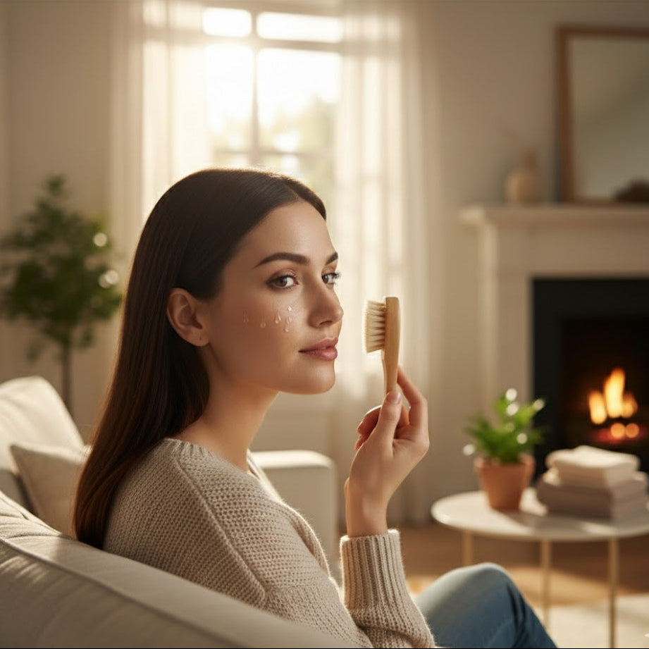 Natural-bristle face brush