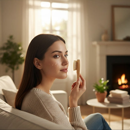 Natural-bristle face brush