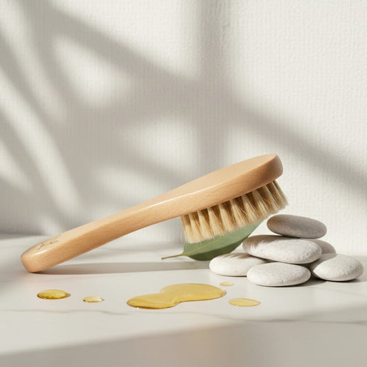 Natural-bristle face brush